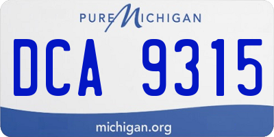 MI license plate DCA9315