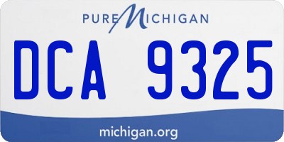 MI license plate DCA9325