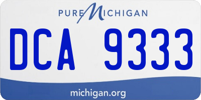 MI license plate DCA9333
