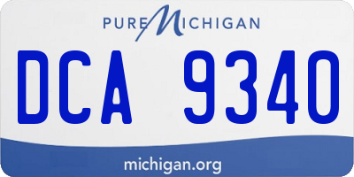 MI license plate DCA9340