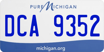 MI license plate DCA9352