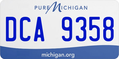MI license plate DCA9358