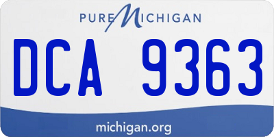 MI license plate DCA9363