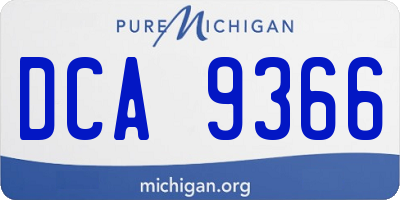MI license plate DCA9366