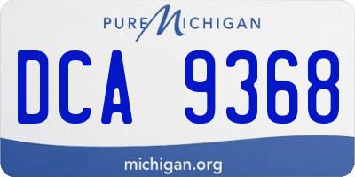 MI license plate DCA9368