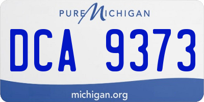 MI license plate DCA9373