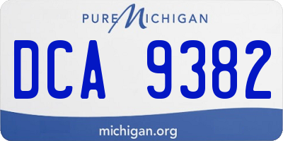 MI license plate DCA9382