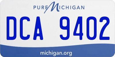 MI license plate DCA9402