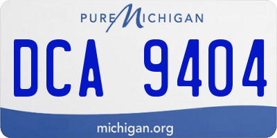 MI license plate DCA9404