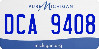MI license plate DCA9408