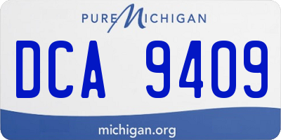MI license plate DCA9409