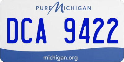 MI license plate DCA9422