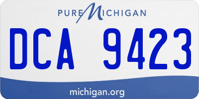 MI license plate DCA9423
