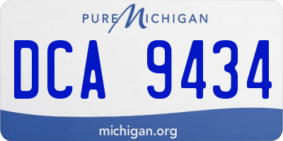 MI license plate DCA9434