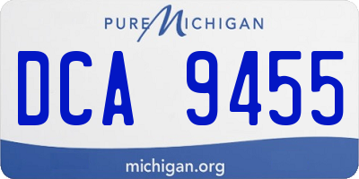 MI license plate DCA9455