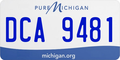 MI license plate DCA9481