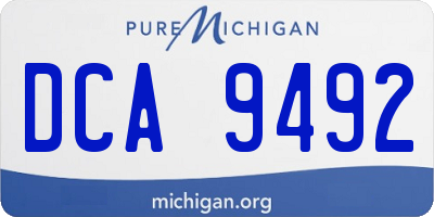 MI license plate DCA9492