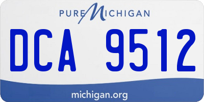 MI license plate DCA9512