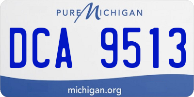 MI license plate DCA9513