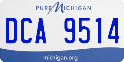 MI license plate DCA9514