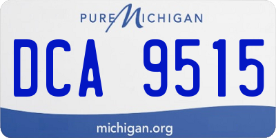 MI license plate DCA9515