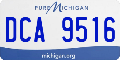 MI license plate DCA9516