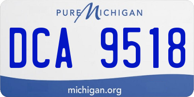 MI license plate DCA9518