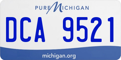 MI license plate DCA9521