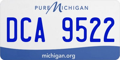MI license plate DCA9522