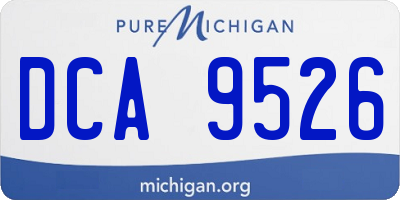 MI license plate DCA9526