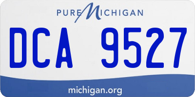 MI license plate DCA9527