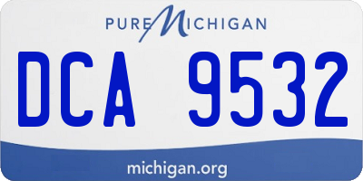 MI license plate DCA9532