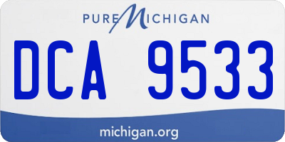 MI license plate DCA9533