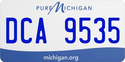 MI license plate DCA9535