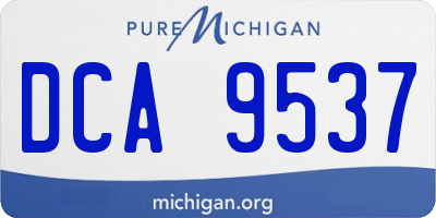MI license plate DCA9537