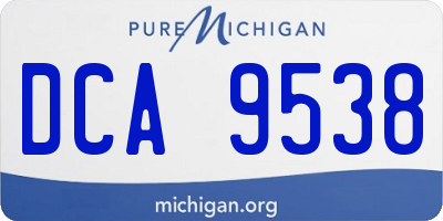 MI license plate DCA9538