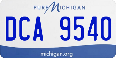 MI license plate DCA9540