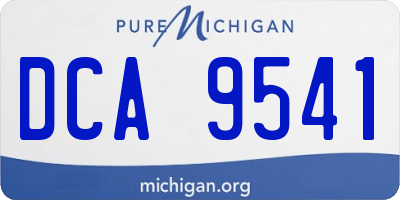 MI license plate DCA9541