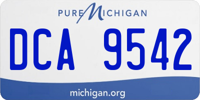 MI license plate DCA9542