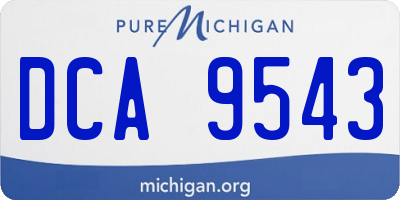 MI license plate DCA9543
