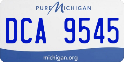 MI license plate DCA9545