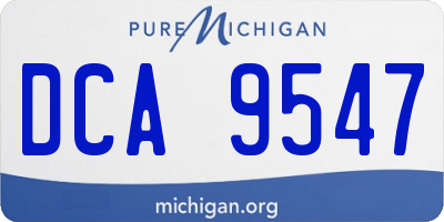 MI license plate DCA9547