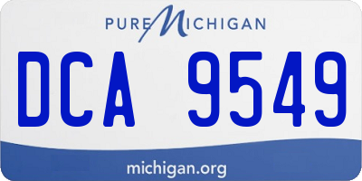MI license plate DCA9549