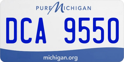 MI license plate DCA9550