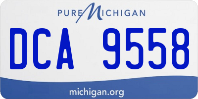 MI license plate DCA9558