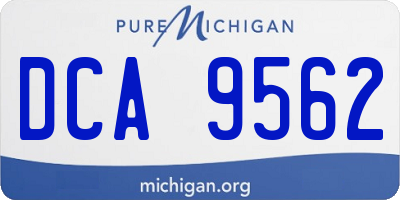 MI license plate DCA9562