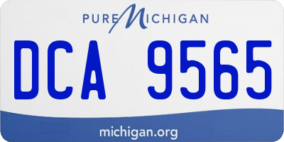 MI license plate DCA9565