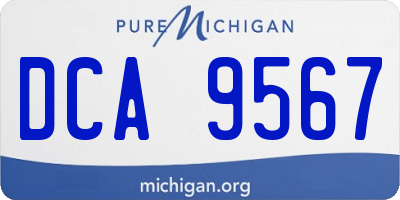 MI license plate DCA9567