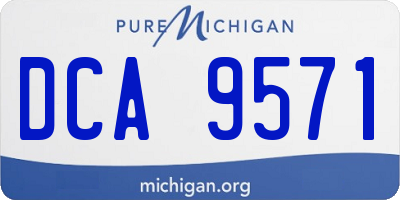 MI license plate DCA9571