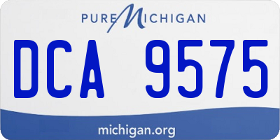 MI license plate DCA9575